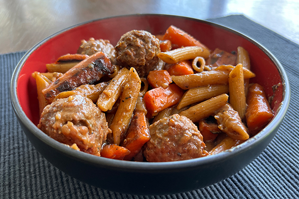 One Pan Vegan Meatball Pasta Recipe