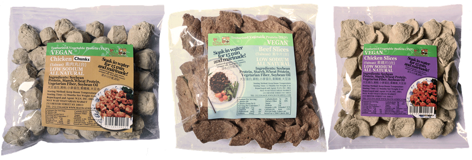 Try May Wah Textured Vegetable Protein on FakeMeats.com